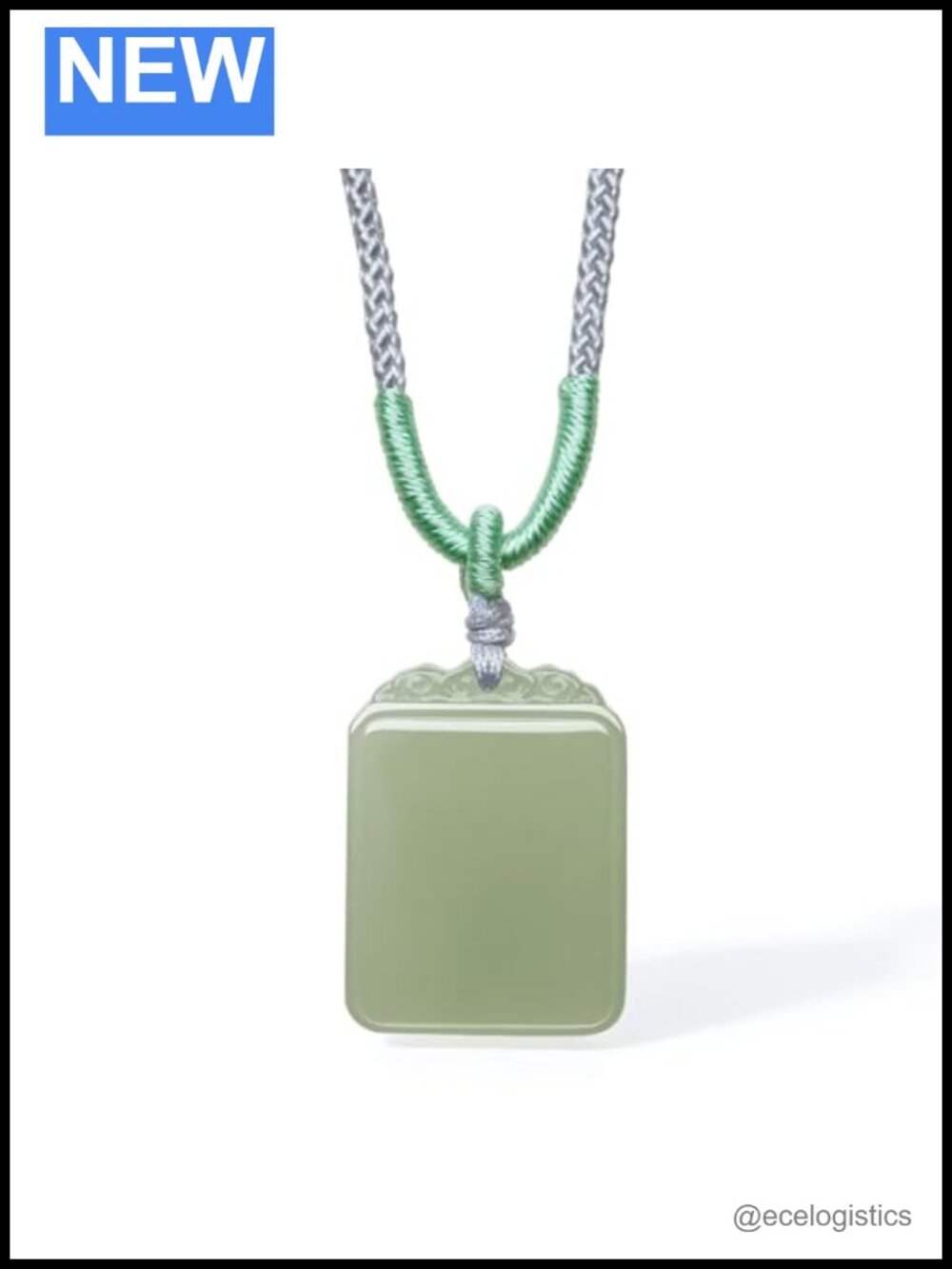 Natural Nephrite Jade Pendant Necklace Adjustable Braided Cord Women